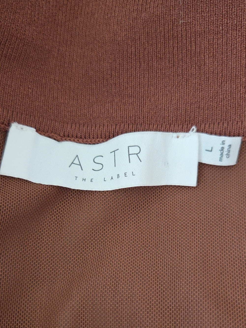 Astr Rust-Brown Long Sleeve Collared Midi Dress - Picture 6 of 9